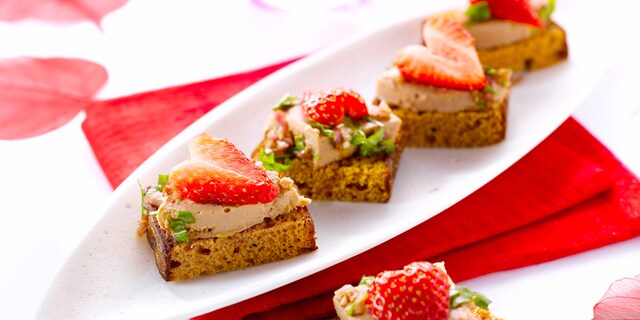 Canapés « sweetheart » au foie gras