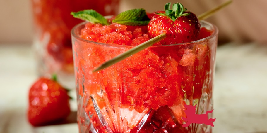 Granité van aardbeienmojito