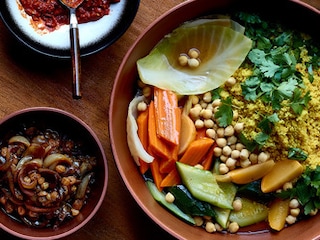 Groentecouscous met zelfgemaakte harissa