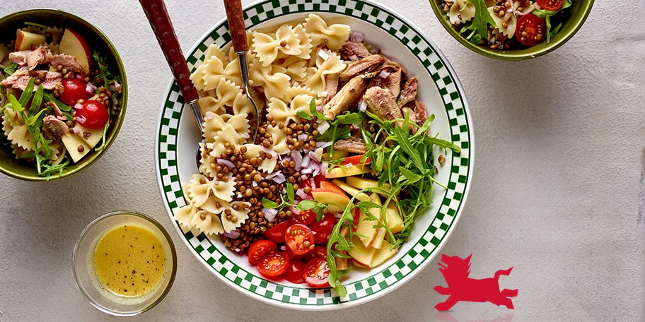 Salade de Pasta aux sardines et lentilles