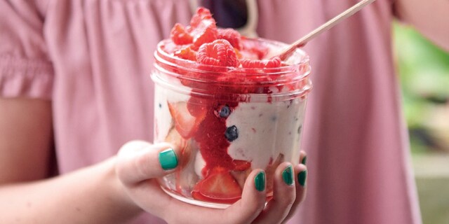 Rode vruchtenmousse met mascarpone