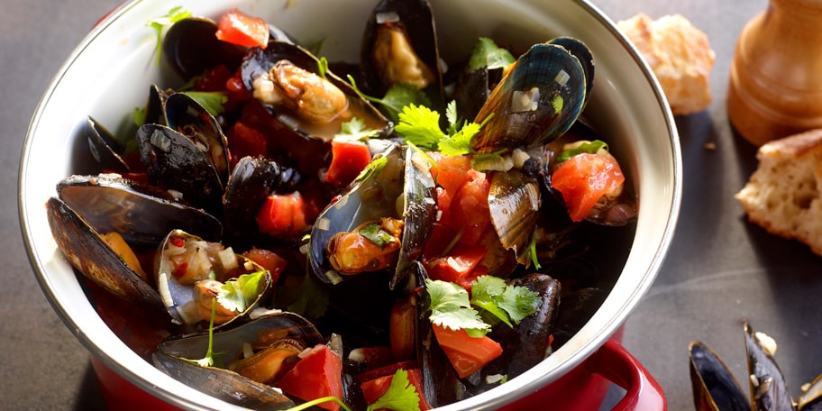 Moules aux tomates et au piment