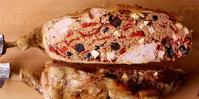 Kalkoen met paprika en olijven