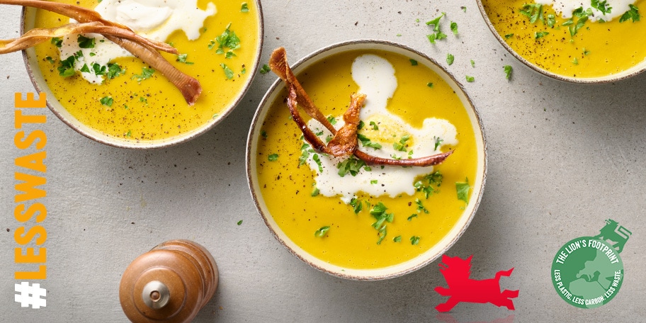 Soupe de butternut et chips d’épluchures