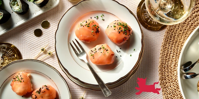 Bouchées au saumon fumé et crème aux pommes