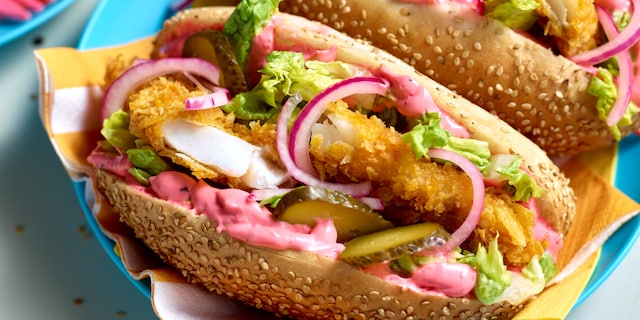 Pinky fish hotdogs