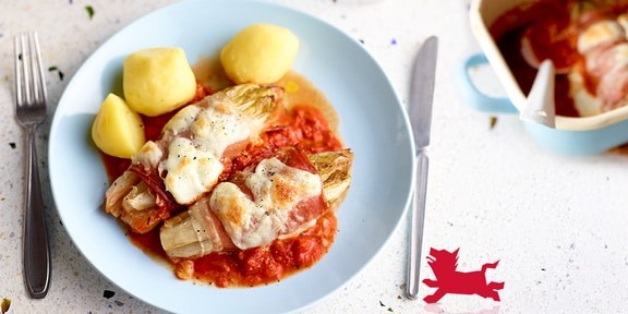 Gegratineerd witloof op zijn Italiaans