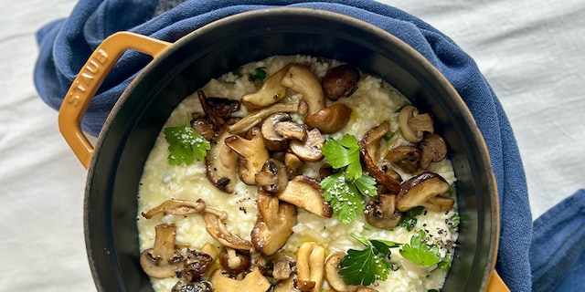 Risotto aux champignons et au brie