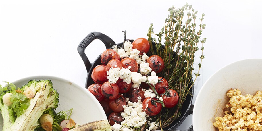 Gegrilde kerstomaten met feta