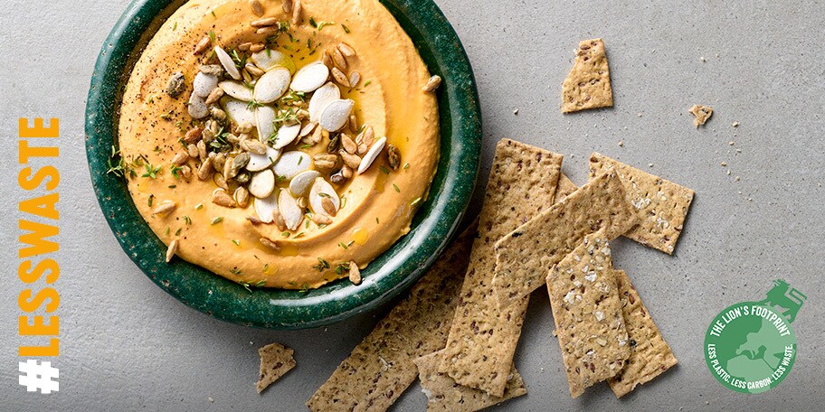 Pompoenhummus met gerookte paprika