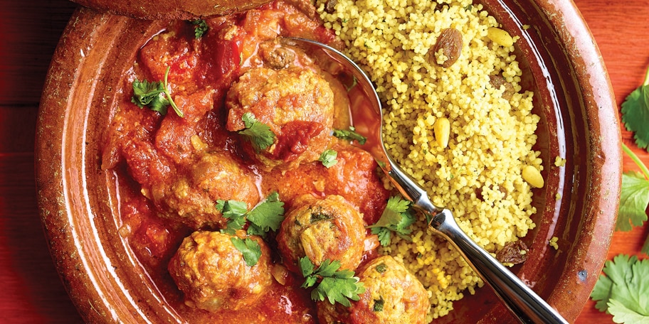 Tajine met varkens- kalfsgehaktballetjes
