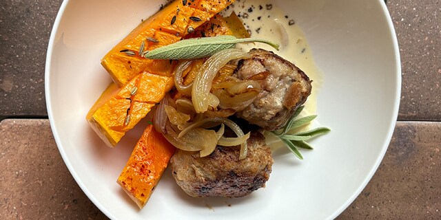Boulettes aux oignons caramélisés et butternut
