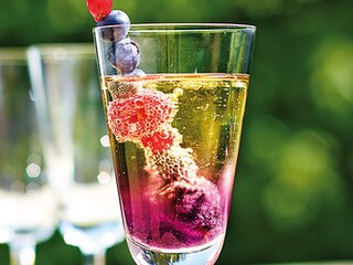 Kir royal met aardbeien (alcoholvrij)