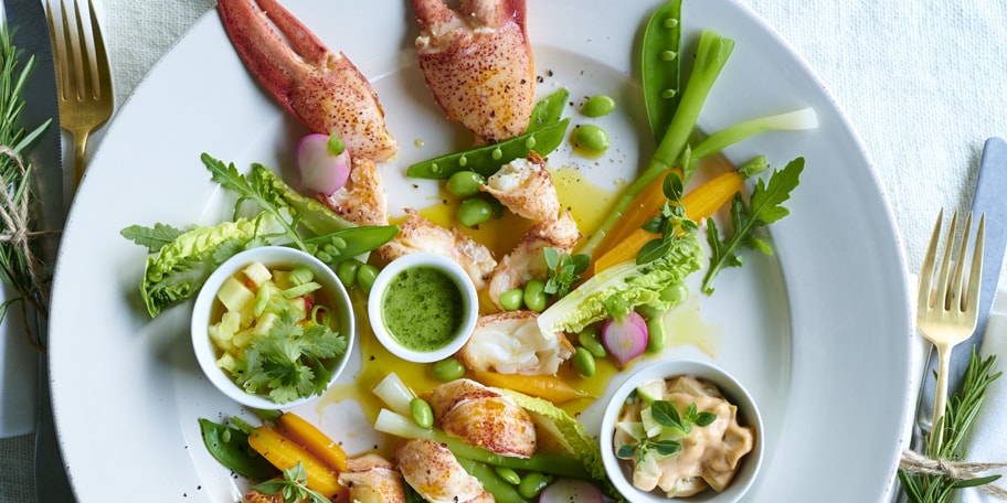 Salade de homard aux petits légumes