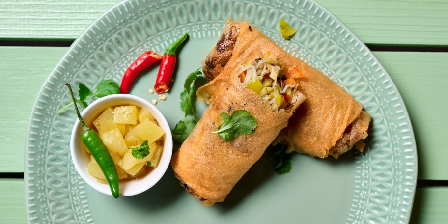 Loempias au poulet et aux légumes