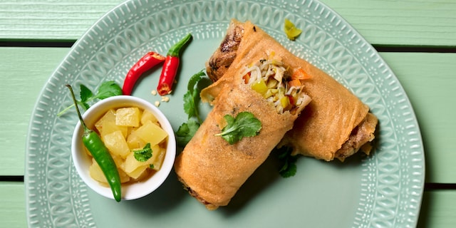 Loempias au poulet et aux légumes