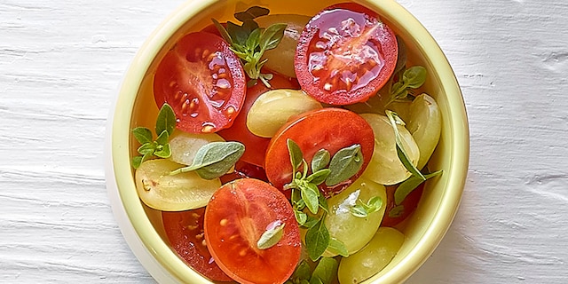 Salade met druiven