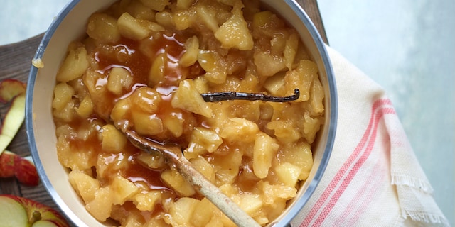 Appelcompote met karamel en gezouten boter