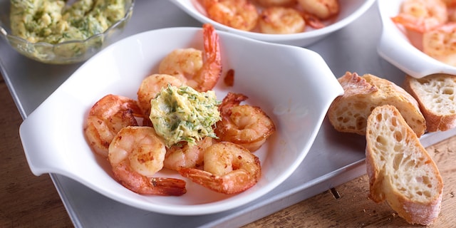 Scampi in kruidenboter