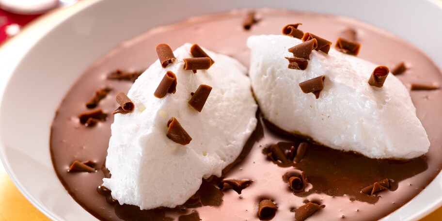 Œufs à la neige met chocolade
