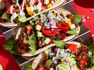 Soft taco's met gehakt (vegetarisch)