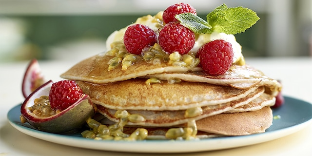 Vegan pancakes met banaan