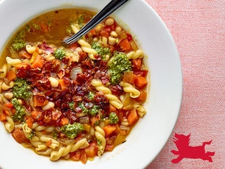 Minestrone express à la pancetta