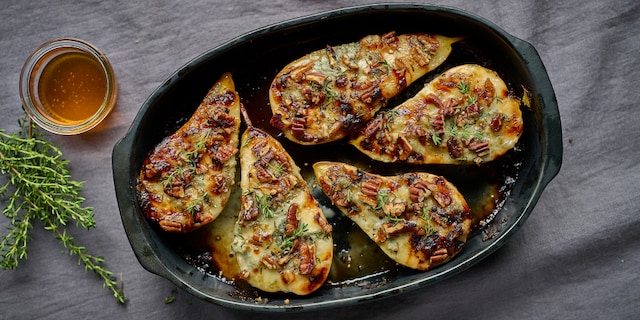 Peren uit de oven met gorgonzola