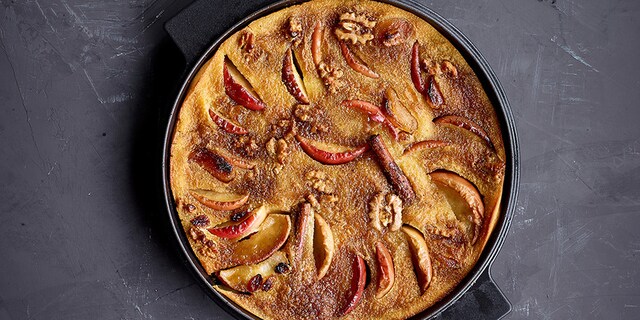 Clafoutis van appel en noten
