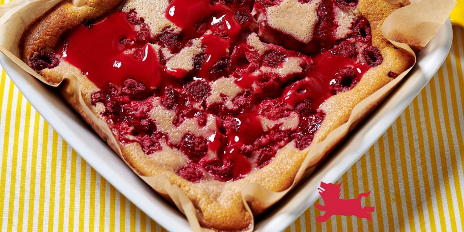 Roze clafoutis met frambozen