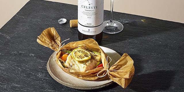 Filet de cabillaud en papillote et petits légumes