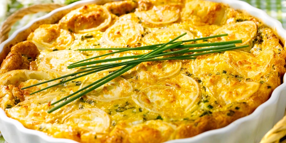 Clafoutis met geitenkaas en zongedroogde tomaten