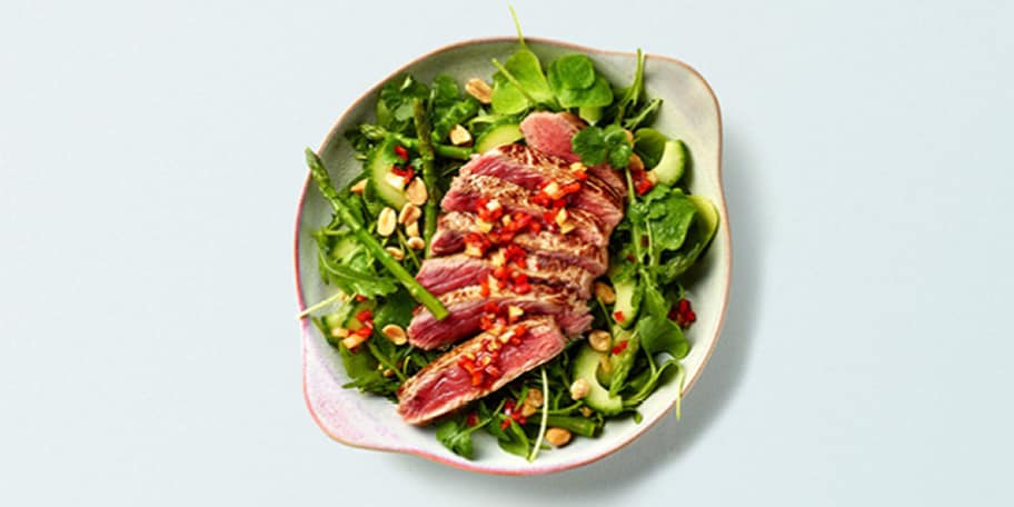 Tagliata van rundvlees met rucolaslaatje