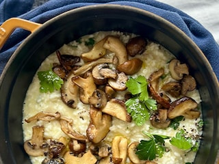 Risotto met champignons en brie