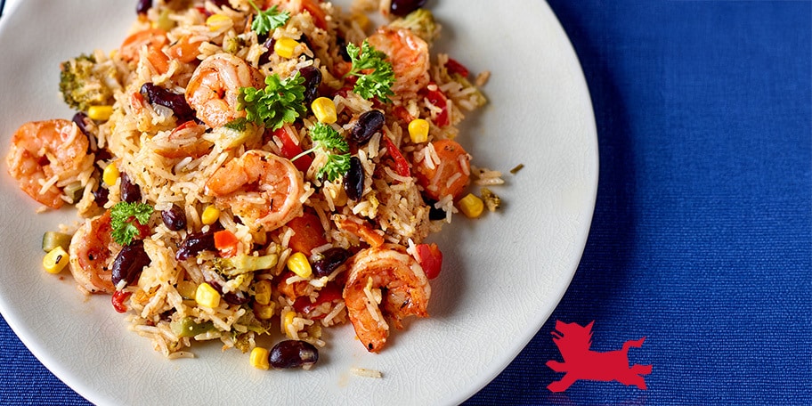 Cajunrijst met garnalen