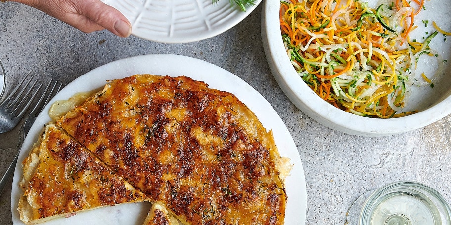 Tartiflette van aardappelen