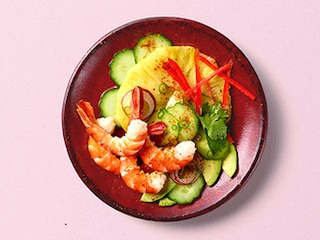 Salade de crevettes à l’ananas frais