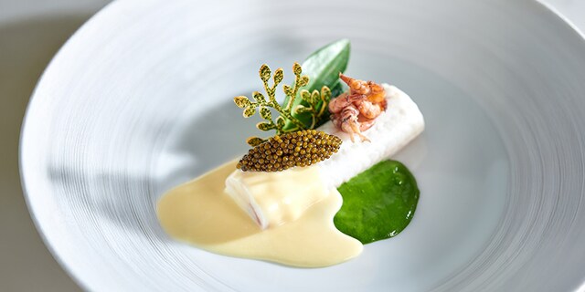 Sole, coulis de cresson et beurre blanc iodé