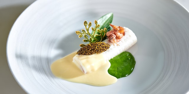 Sole, coulis de cresson et beurre blanc iodé