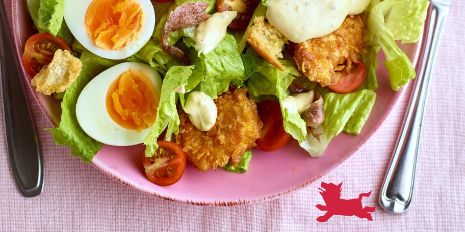 Caesarsalade met kipnuggets