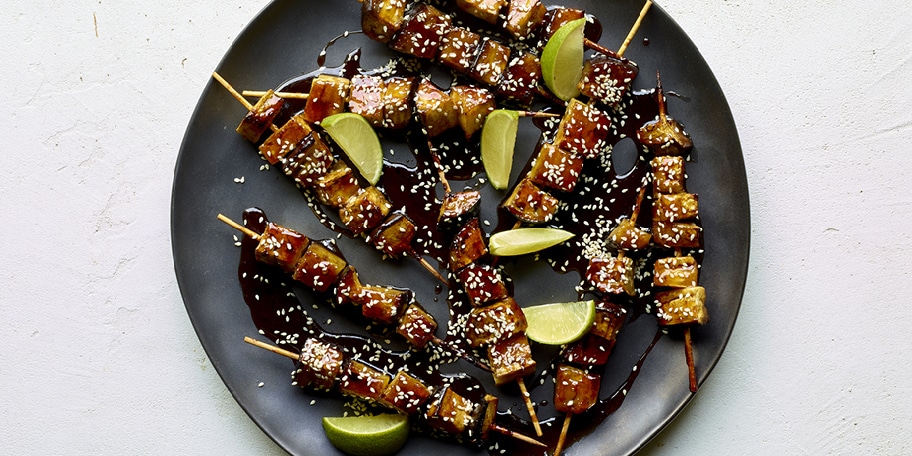 Yakitori van aubergines