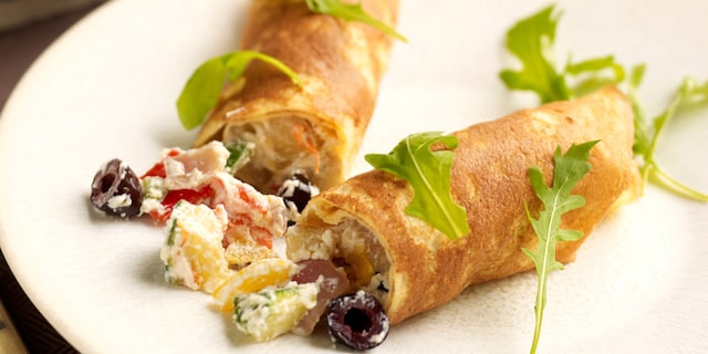 Crespelles aux petits légumes et à la ricotta