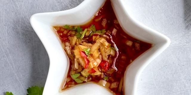 Vinaigrette met piment en look