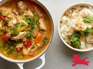 Curry rouge de poulet mariné au yaourt