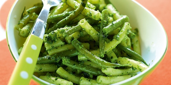 Macaronis aux légumes verts