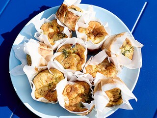 Mini-clafoutis aux crevettes grises