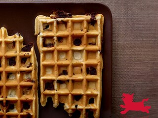 Wafels met verse kaas en chocolade