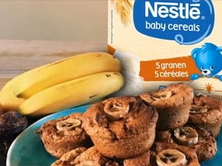 Bananencupcakes met Nestlé Baby 5 Granen 