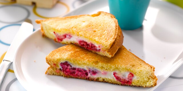 Croque met frambozen