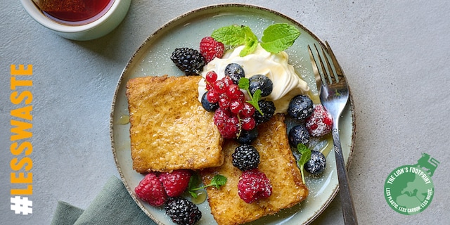 Verloren brioche met mascarpone en rode vruchten